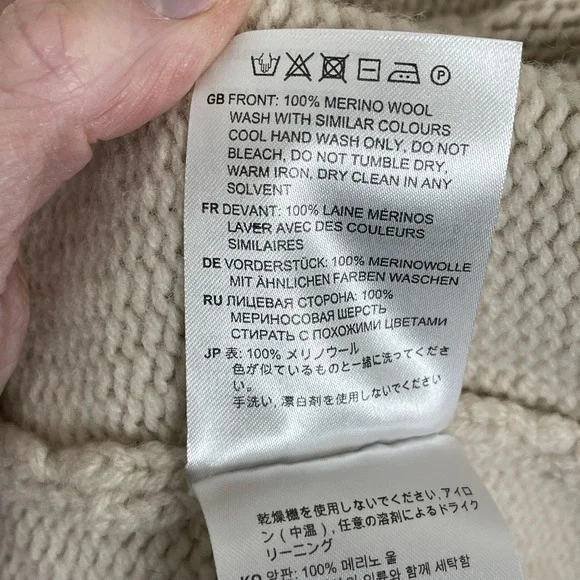 Toteme Merino Wool Chunky Mock Neck Sweater Womens L Minimalist Quiet Luxury - Picture 5 of 8